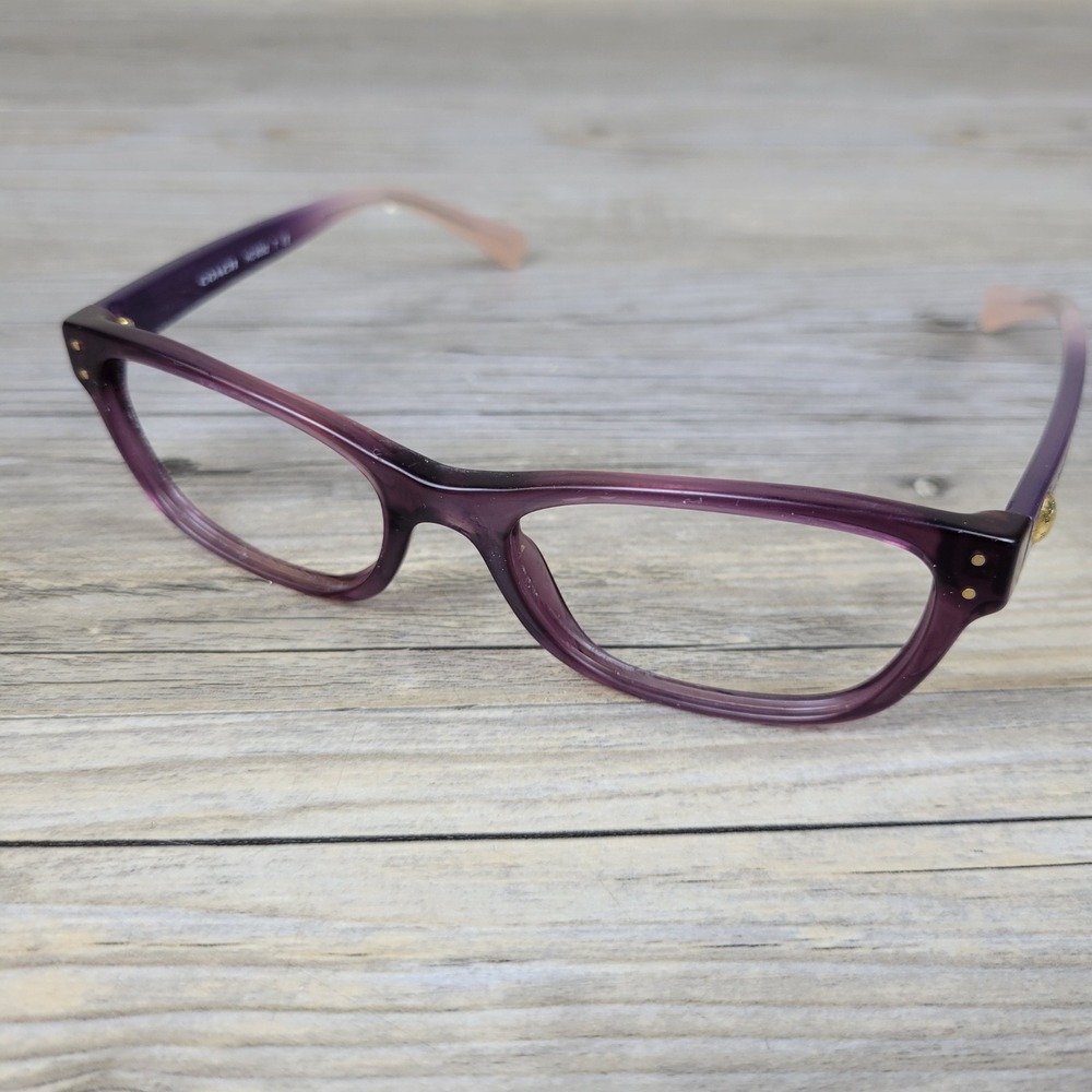 Coach Eyeglasses Frames HC6082 5351 Crys Plum Blush Rectangle Women 51-17-135